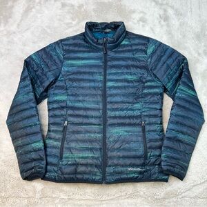 Eddie Bauer EB700 Puffer Jacket Womens Small Down Filled Lightweight Blue Coat